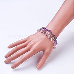 Natural Gemstone Beaded Multi-strand Bracelets&nbsp;BJEW-JB02685