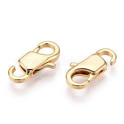 真鍮カニカン  開いた穴  ジュエリー作りのための  18KGP本金メッキ  15x7.5x3mm  穴：3x2.5mm&nbsp;KK-N254-09G