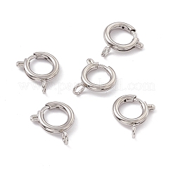 変色しない201ステンレススチールスプリングリング留め具  ステンレス鋼色  10x2mm  穴：2.5mm&nbsp;STAS-J401-LD022-10
