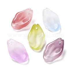 電気メッキガラスチャーム  花びら  ミックスカラー  20x12x5.3mm  穴：1.2mm&nbsp;EGLA-A005-02