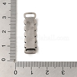 304ステンレススチールコネクタチャーム  カーブ長方形のリンク  アンティークシルバー  29x8x4.5mm  穴：5.5x1.5mm&nbsp;STAS-U001-01AS