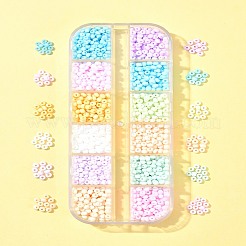 60g 12色 8/0個 不透明ガラスシードビーズ  丸い穴  つや消し色  ラウンド  ミックスカラー  3~4x2~3mm  穴：0.8mm  5 G /カラー&nbsp;SEED-FS0001-28