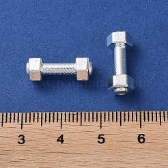 合金ビーズ  長持ちメッキ  ダンベル  銀  17x6.5x6mm  穴：1.9mm&nbsp;PALLOY-F309-07S