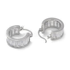 Clear Cubic Zirconia Hoop Earrings&nbsp;EJEW-L292-018P