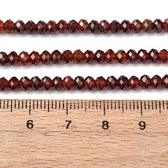 ナチュラルオレンジガーネットビーズ連売り  多面カット  ロンデル  4x3mm  穴：0.6mm  約132個/連  15.55''（39.5センチメートル）&nbsp;G-K366-F01-4x3mm