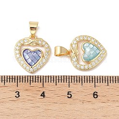 Rack Plating Brass Enamel Micro Pave Clear Cubic Zirconia Pendants&nbsp;KK-K380-04G