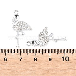 合金ラインストーンペンダント  フラミンゴ  クリスタル  28x15mm&nbsp;FIND-H002-86P-01