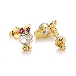 Rack Plating Brass Micro Pave Cubic Zirconia Stud Earrings&nbsp;EJEW-F278-01B-G