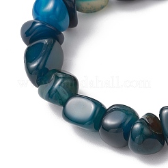 Natural Agate Nuggets Beaded Stretch Bracelets for Men Women&nbsp;BJEW-JB11957-01