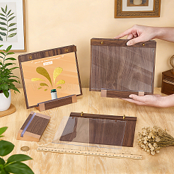 Wood Business License Display Stand with Acrylic Panel&nbsp;AJEW-WH0410-331B
