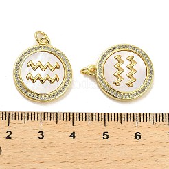 Brass Micro Pave Clear Cubic Zirconia Pendants&nbsp;KK-K365-02A-G