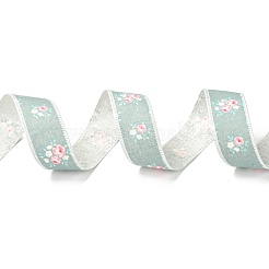黄麻布リボン  花柄  ギフトラッピングパーティーデコレーション用  士官候補生ブルー  1インチ（25mm）  約5.4ヤード（5m）/ロール&nbsp;SRIB-F010-02C