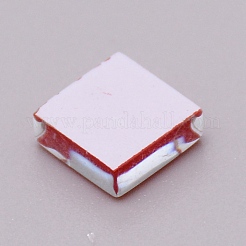 正方形の透明なガラスカボション  モザイクタイル  家の装飾やdiyの工芸品  レッド  10x10x4mm  1100個/キログラム&nbsp;GLAA-WH0233-61C
