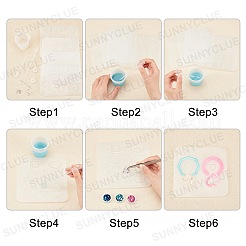 DIYイヤリングシリコン型作りキット  真鍮のピアスフック＆アイピン＆フラットヘッドピン＆オープン丸カン  プラスチック製ピアスキャッチ  ラテックス指サック  ミックスカラー&nbsp;DIY-SC0012-19