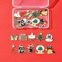 20Pcs 10 Styles Christmas Kitten Alloy Enamel Pendants&nbsp;ENAM-FS0002-14