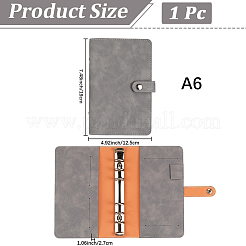 PUレザーノートカバー  長方形  グレー  190x125x27mm&nbsp;OFST-CL0001-09F