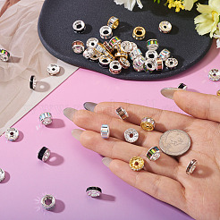 55Pcs 11 Styles Alloy Glass & Iron Rhinestone Spacer Beads&nbsp;FIND-TA0008-70C