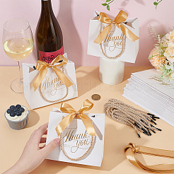 80Pcs Gold Stamping Thank You Paper Gift Packing Tote Bags&nbsp;ABAG-WA0001-05