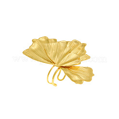 Iron Ginkgo Leaf Cuff Open Rings for Women&nbsp;WGC38D0-01