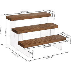 3-Tier Transparent Acrylic Action Figures Display Risers&nbsp;ODIS-WH0002-91-WH