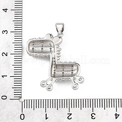 真鍮マイクロパヴェクリアキュービックジルコニアペンダント  馬のチャーム  プラチナ  26.5x23x6mm  穴：3.5x3mm&nbsp;KK-B177-02P