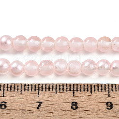 ベーキングペイント透明ガラスビーズ連売り  ラウンド  ツートン  ミスティローズ  4~5mm  穴：0.7mm  約186~193個/連  29.53~31.10インチ（75~79cm）&nbsp;DGLA-N011-4mm-03