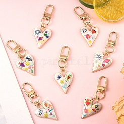7Pcs Heart Alloy Enamel Pendant Decorations&nbsp;KEYC-YW00203