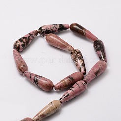 天然ロードナイトティアドロップビーズ連売り  30x10mm  穴：1.5mm  約13個/連  15.7インチ&nbsp;G-E329-28