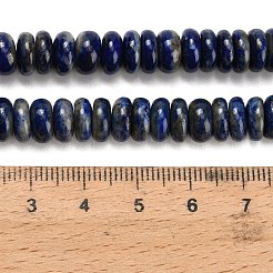 天然石ラピスラズリビーズ連売り  ロンデル  グレードAB  グレードAB  8.5x2.5~4.5mm  穴：0.6mm  約106~109個/連  15.87''（40.3センチメートル）&nbsp;G-H329-B01-5x8mm