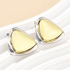 Two Tone Triangle Brass Stud Earrings for Women&nbsp;EJEW-U057-01G