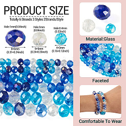 6 Strands 3 Styles Glass Beads Strands&nbsp;EGLA-TA0013-71B