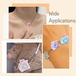 70Pcs 7 Colors Opaque Resin Bowknot Camera Connector Charms&nbsp;RESI-CJ0005-37