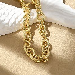 Brass Infinity Link Chain Bracelets for Women Men&nbsp;BJEW-K273-12G