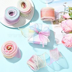 ポリエステルオーガンジーリボン  ギフト包装用  カラフル  1-5/8インチ（40mm）  約10.00ヤード（9.14m）/ロール&nbsp;SRIB-FZC0001-001E