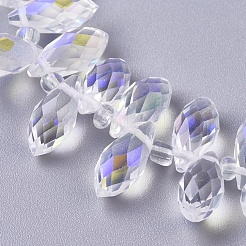 Electroplate Glass Faceted Teardrop Beads Strands&nbsp;EGLA-D014-38