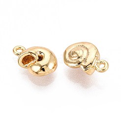 真鍮製チャーム  カドミウムフリー＆ニッケルフリー＆鉛フリー  18KGP本金メッキ  カタツムリ  10x7x4mm  穴：1mm&nbsp;KK-S348-037