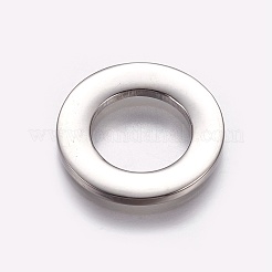 変色しない304ステンレススチール製リンクリング  リング  ステンレス鋼色  18x2mm  穴：10.5mm&nbsp;X-STAS-P234-52P