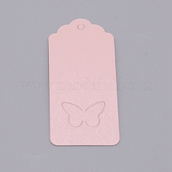ディスプレイアクセサリー台紙  蝶の模様  ピンク  9x4cm  穴：4mm  100個/セット&nbsp;CDIS-WH0015-15C