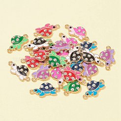 24Pcs 6 Colors Alloy Enamel Connector Charms&nbsp;ENAM-FS0001-60