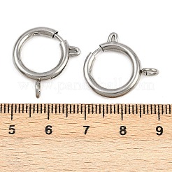 304ステンレススチールスプリングリング留め金  ステンレス鋼色  21x16x2.5mm  穴：3mm&nbsp;STAS-B095-05H-P