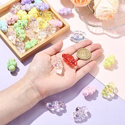 50PCSアクリルビーズ  ABカラーメッキ  雲  ミックスカラー  15~33x22.5~29.5x16.5~20.5mm  穴：2mm&nbsp;OACR-CJ0002-12