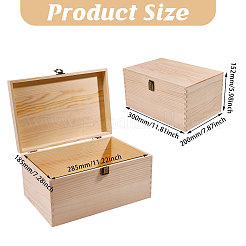 Pine Wood Flip Top Storage Boxes&nbsp;CON-WH0095-231