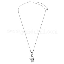 925 Sterling Silver Tear of Joy Cubic Zirconia Pendant Necklace&nbsp;TS-N399-S-16