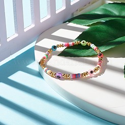 Handmade Polymer Clay Heishi Beads Stretch Bracelet&nbsp;BJEW-JB07269