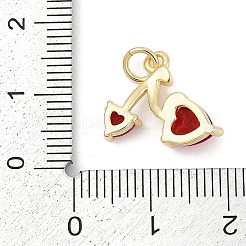 Brass Micro Pave Clear Cubic Zirconia Charms&nbsp;KK-G522-40G-03