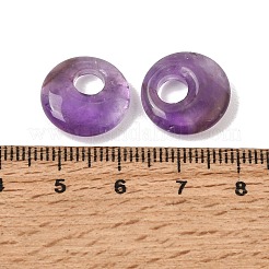天然石アメジストペンダント  ドーナツのチャーム  15.5x4.5mm  穴：5mm&nbsp;GG-CBA0BEB-04
