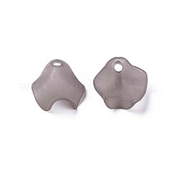 透明なアクリルビーズ  艶消し  花びら  濃いグレー  15x14.5x5mm  穴：2mm  約1700個/500g&nbsp;MACR-S373-106-D02