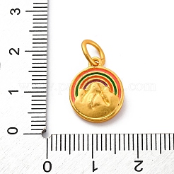 合金エナメルチャーム  丸カン付き  ゴールドカラー  太陽  14.5x12.5x3.5mm  穴：5.5mm&nbsp;ENAM-E362-12A