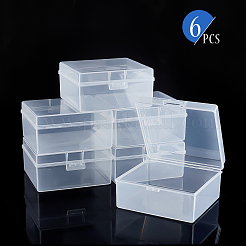 Ppプラスチックボックス  フリップカバー  長方形  ホワイト  9.8x10.2x5cm  インナーサイズ：8.9x9.7センチメートル&nbsp;CON-BC0001-35