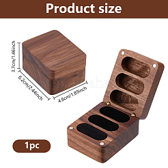1Pc 3-Slot Walnut Wood Jewelry Gift Box with Magnetic Cover&nbsp;CON-DC0001-15B